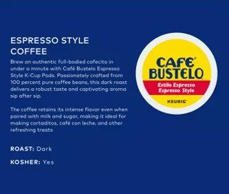 cafe bustelo espresso 24 k cups